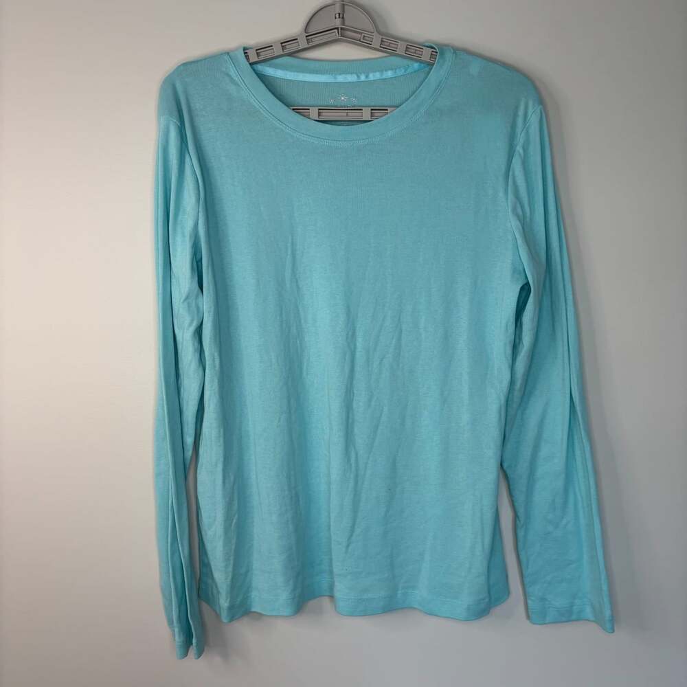 Sonoma NEW long sleeve tee womens XXL teal stretch crew neck casual foundation